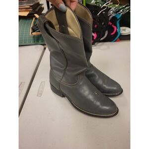 Laredo Western Cowboy Boots Unisex Adults Leather Pull On Gray Size US 6.5 EU 37